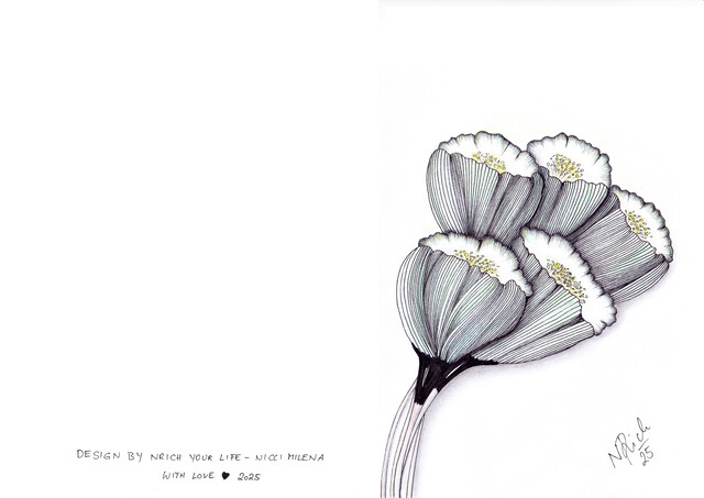 Card – 5 Flowers Bloom