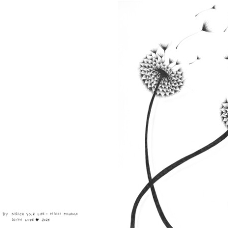 Card – 2 Dandelions – Draw with me 15